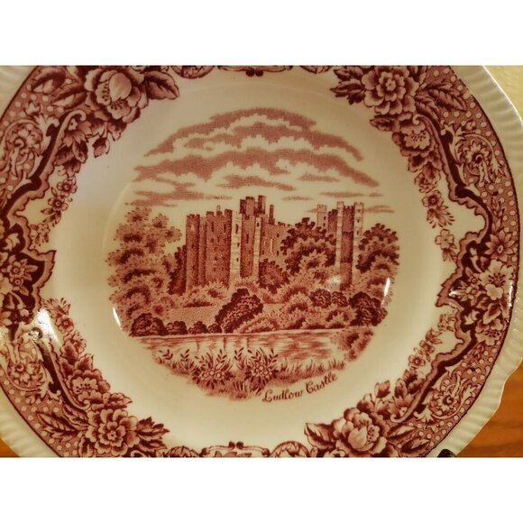 Bread and Butter Plates Pink Royal Swan Historic Vintage England Set 3 - Picture 5 of 7